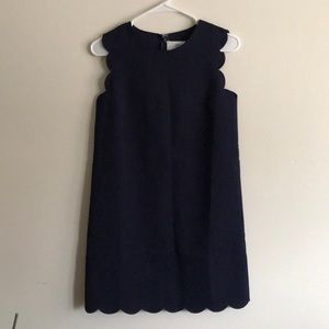 Navy scalloped shift dress